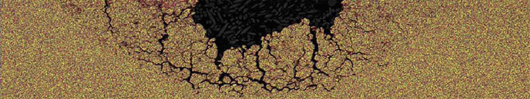 Scanning Elecctron Microscopy image of a corroded pit