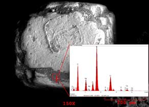 salt grain with (EDS) elemental spectrum