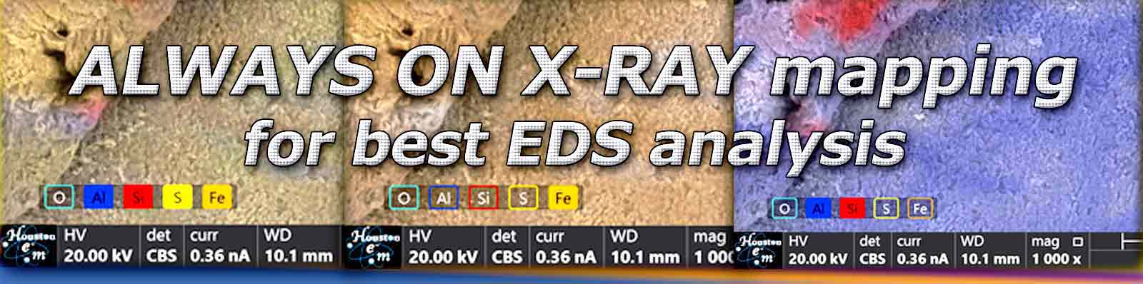 illustration of real-time element mapping eds analysis using state of the art color-sem technology