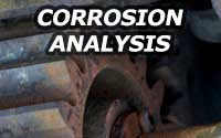 analysis of corroded products or cause of corrosion